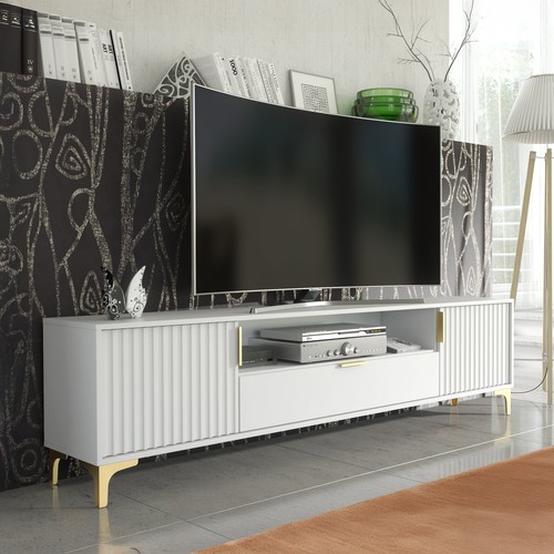 Stand 200cm matt white body - tv,