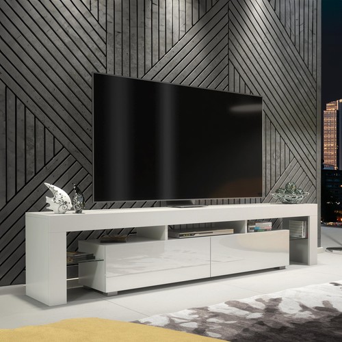 Stand 200cm matt white body - tv,