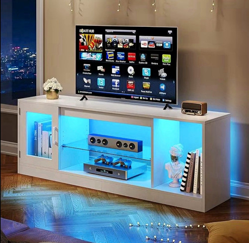 White stand with led - white,