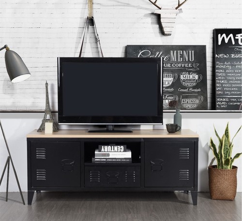 Industrial metal stand with - tv,
