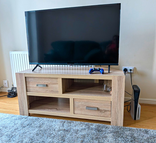 Light wood effect stand - wood, tv