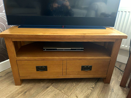 Wood stand media - unit, brown