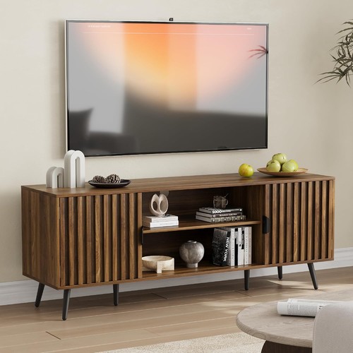 Walnut fluted stand for - fluted,