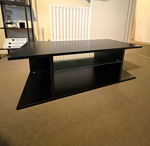 Black stand with glass - black,