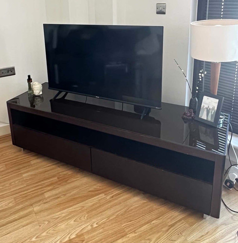 Black glass top - black, stand