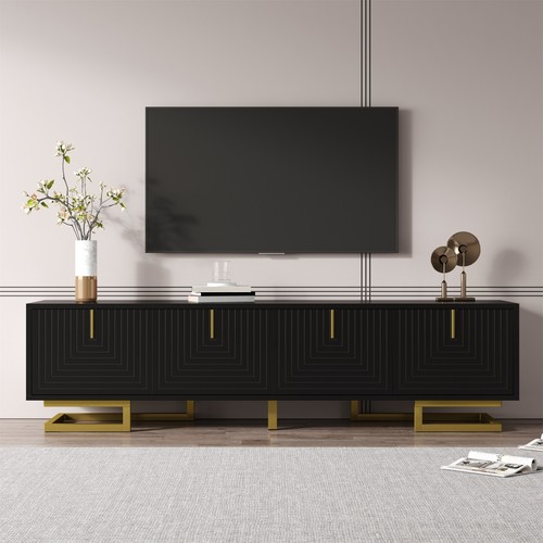 Black 160cm stand cabinet - black,