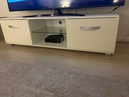 White gloss stand 160cm 2 - stand,