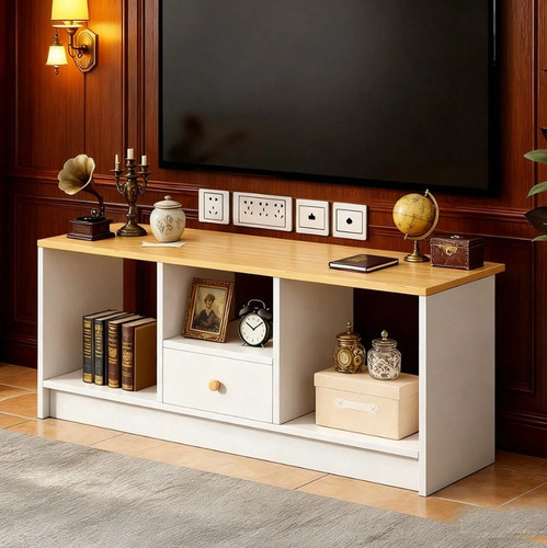 Stand cabinet white wood - white,